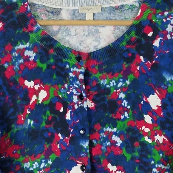 Talbots Multicolored Button Down Cardigan Sweater - Picture 3 of 5